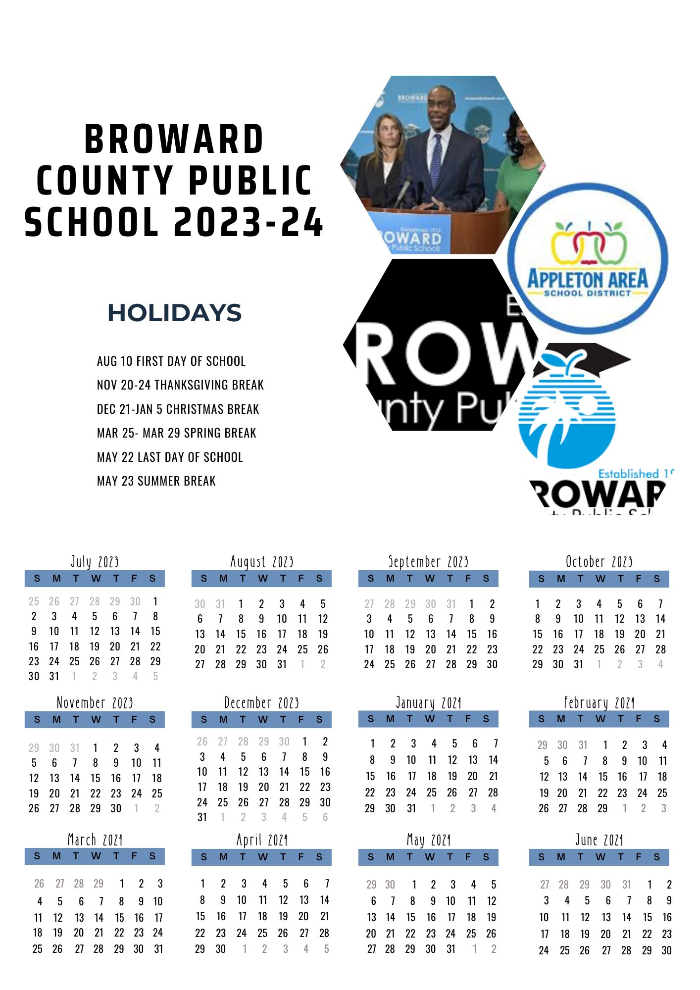 Broward County Public Schools Calendar Holidays 20232024