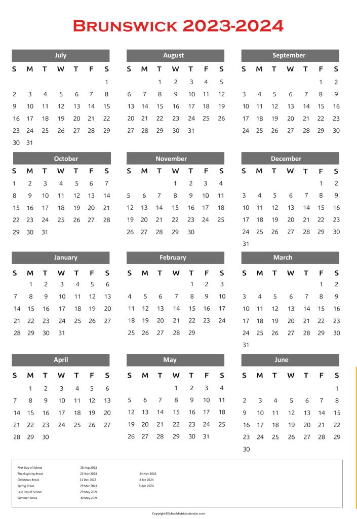 brunswick schools calendar