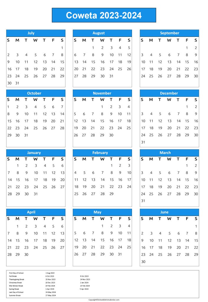 calendar for coweta county schools
