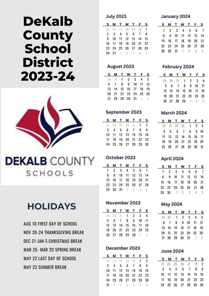 dekalb county school district holiday calendar