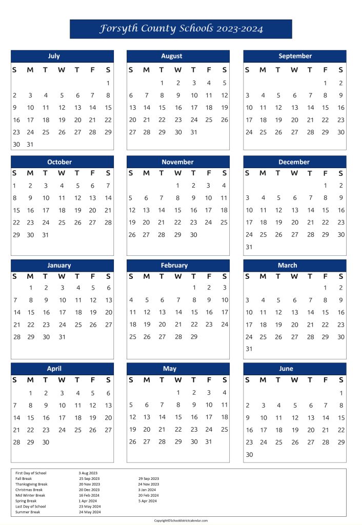 forsyth schools calendar