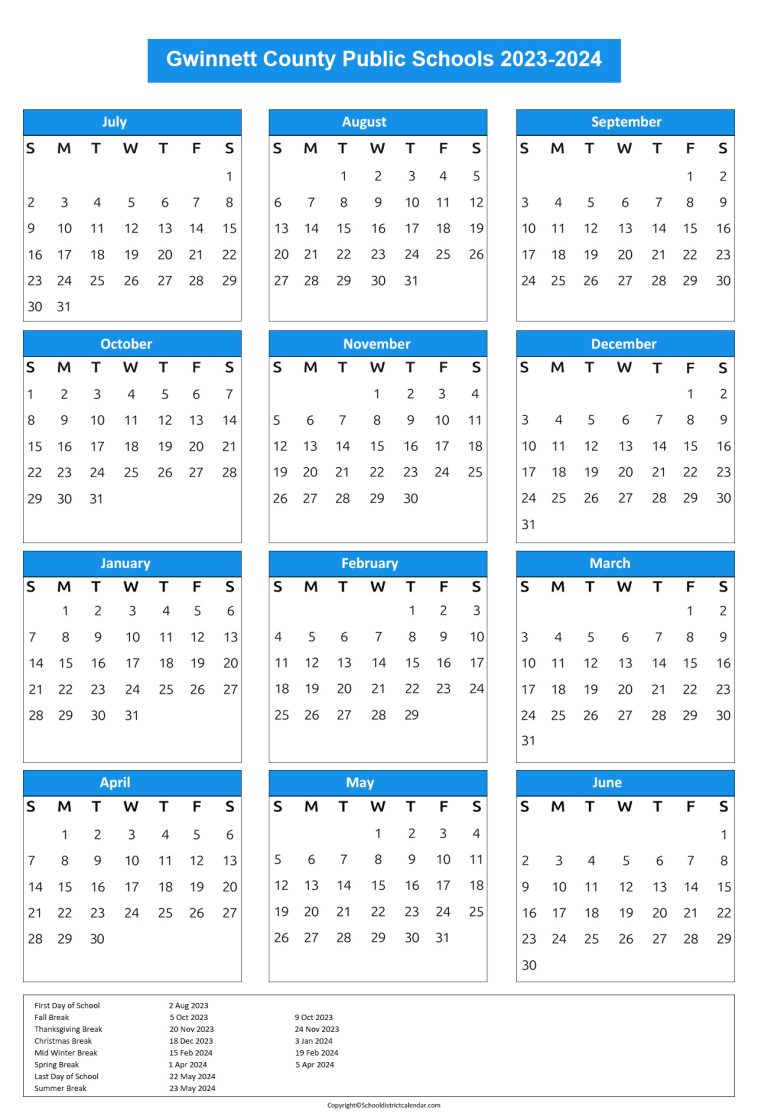 County Public Schools Calendar Holidays 20232024