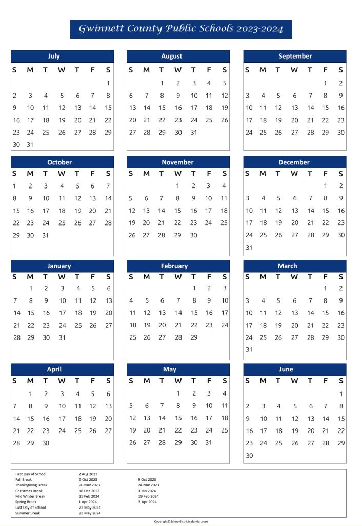 gwinnett county public schools holiday calendar