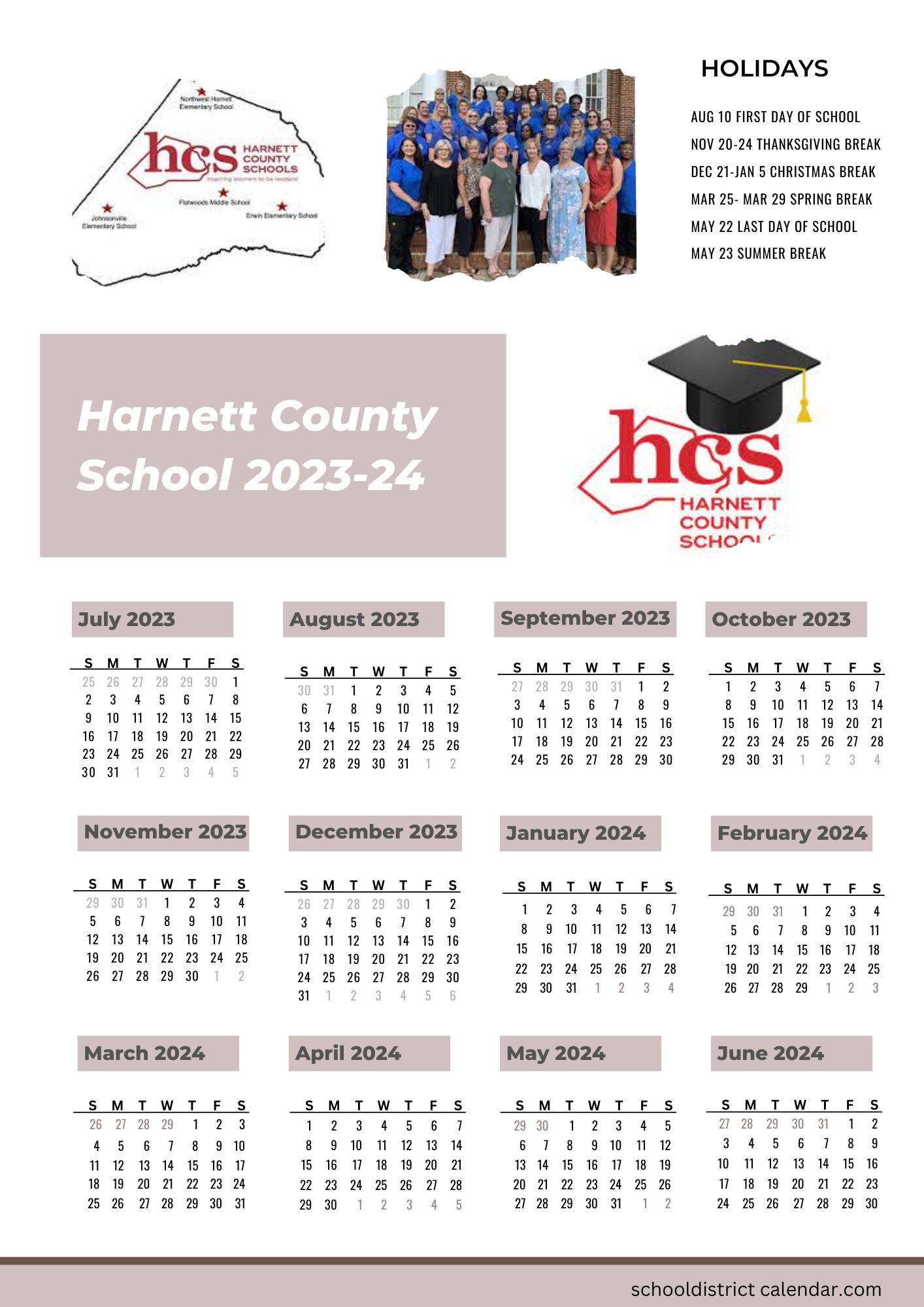 Harnett County Schools Calendar Holidays 2023-2024