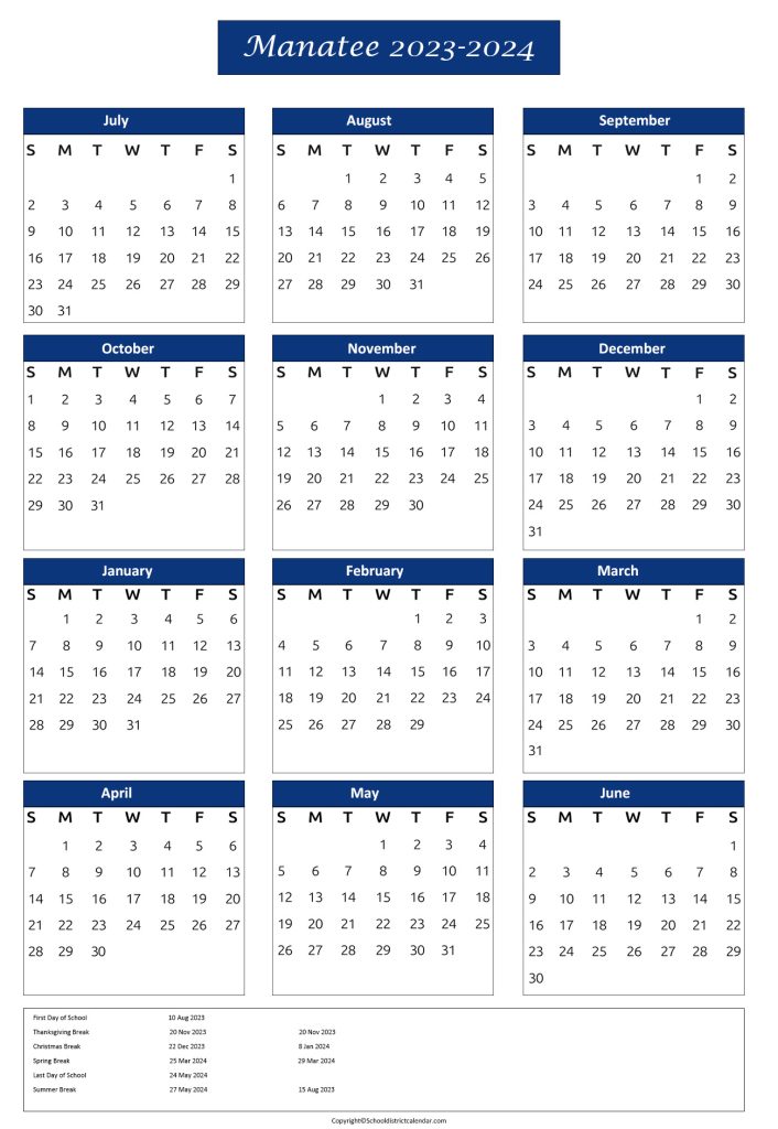 manatee county district calendar