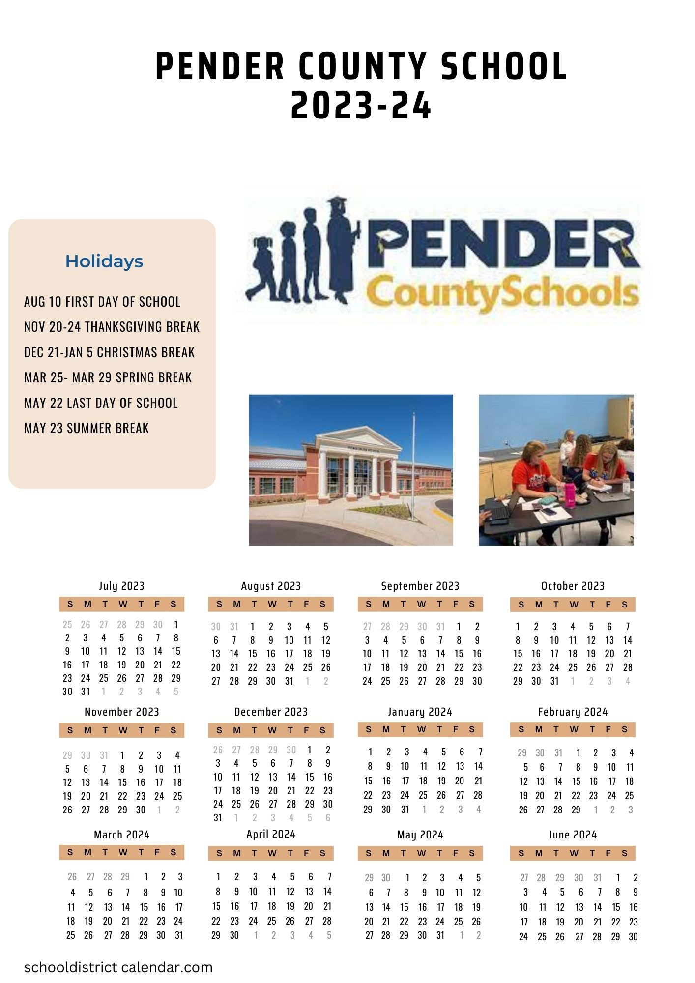Pender County Schools Calendar Holidays 20232024