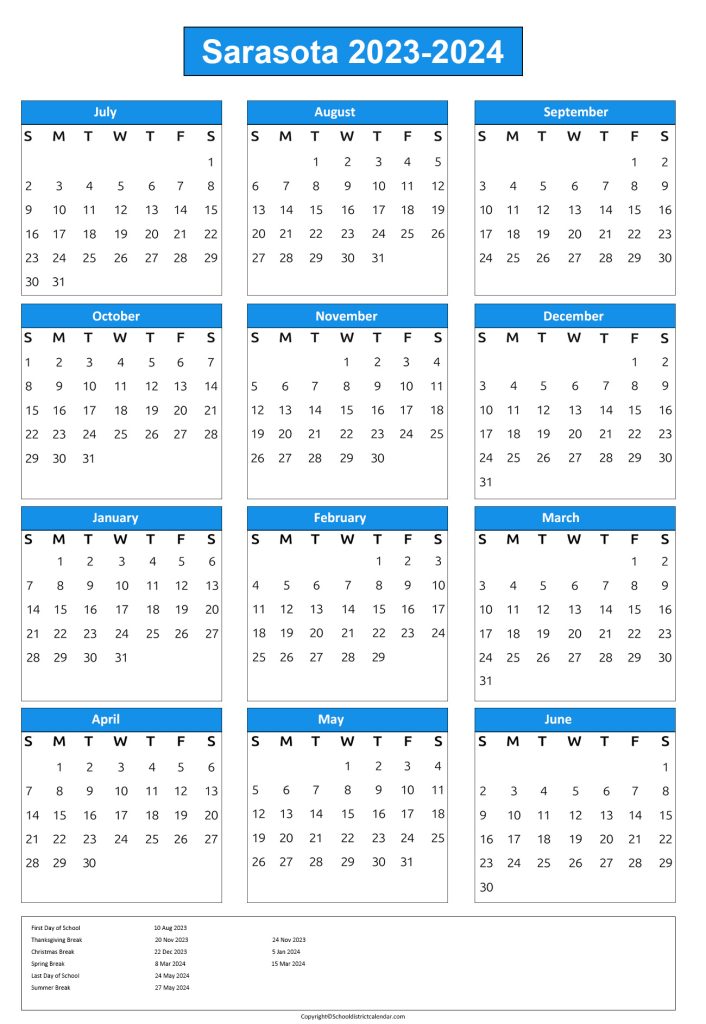 sarasota schools calendar