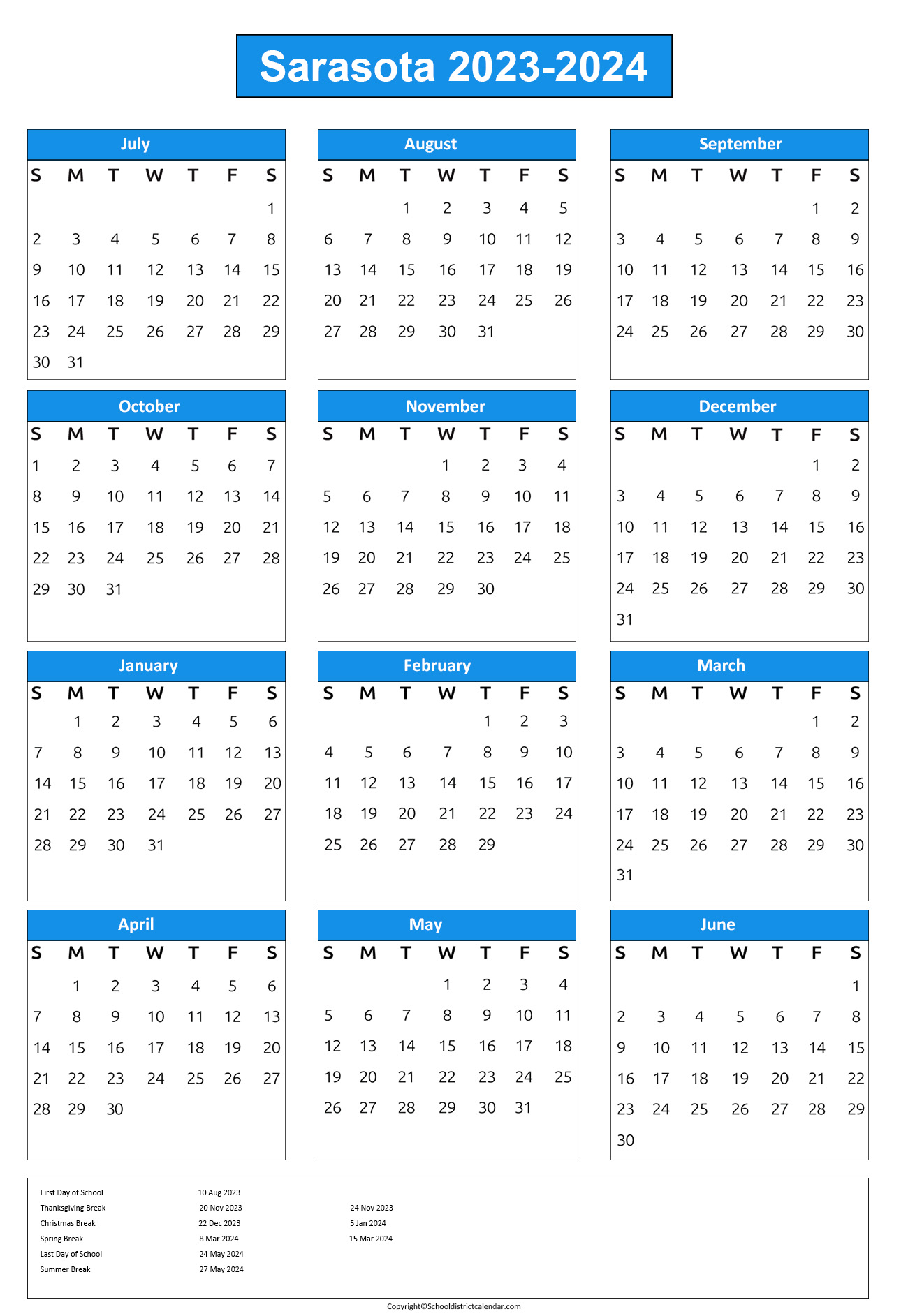 Sarasota County Schools Calendar Holidays 20252025