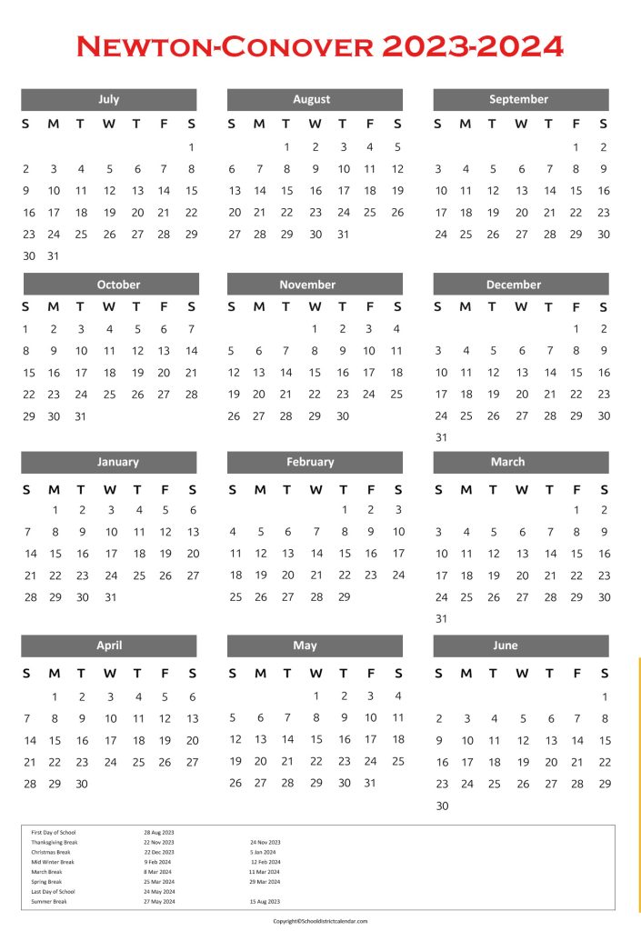 Newton-Conover City Schools Calendar