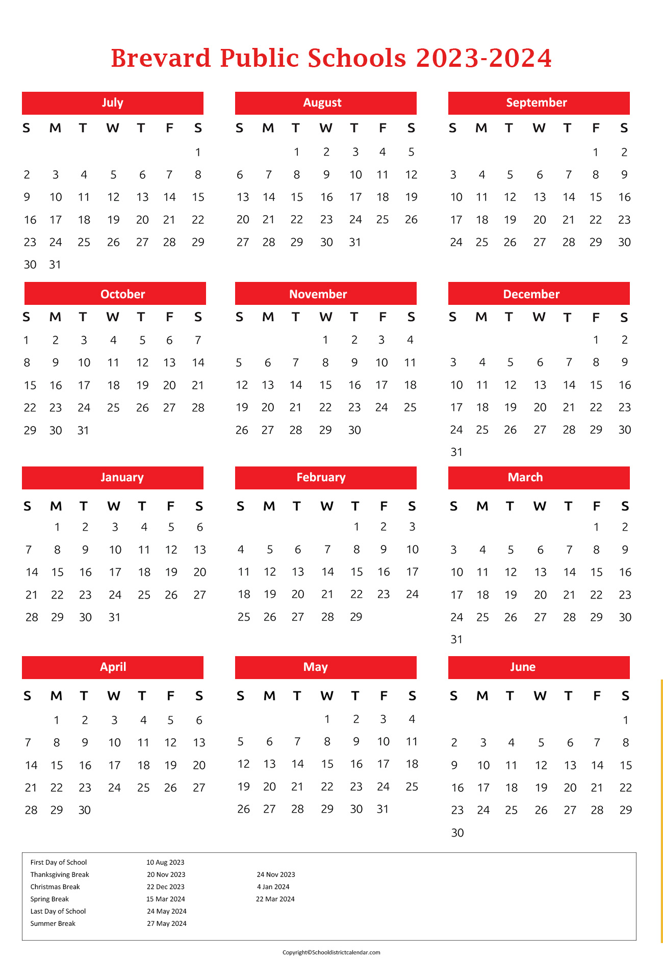 Brevard Public Schools Calendar Holidays 20232024