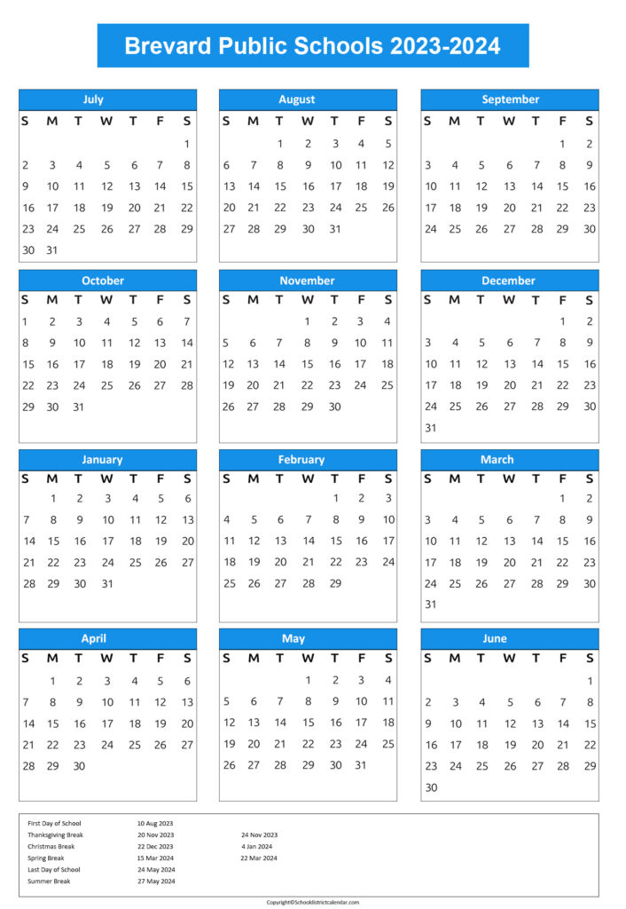 Brevard Public Schools Calendar
